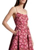 Audra Floral Faille Midi-Dress