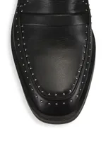 Alexa Soft Studded Leather Penny Loafers