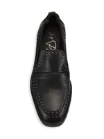 Alexa Soft Studded Leather Penny Loafers