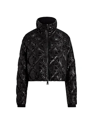 Sequined Logo Puffer Jacket