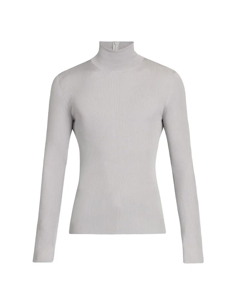 Silk Ribbed Turtleneck