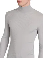 Silk Ribbed Turtleneck