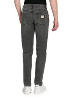 Da Definire Washed Denim Skinny Stretch Jeans