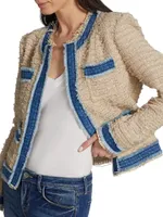 Agnes Tweed Denim-Trim Jacket
