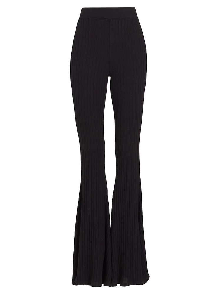 Kiki Rib-Knit Flared Pants