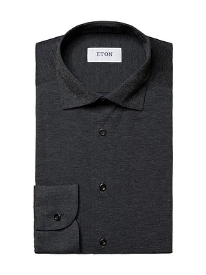 Slim-Fit Melange Four-Way Stretch Shirt