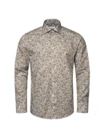 Contemporary-Fit Paisley Twill Shirt