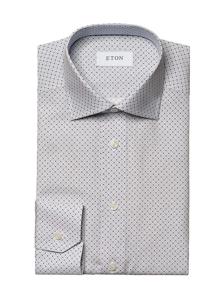 Contemporary-Fit Micro Floral Poplin Shirt