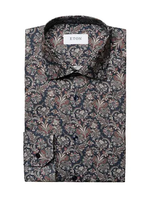 Slim-Fit Paisley Dress Shirt