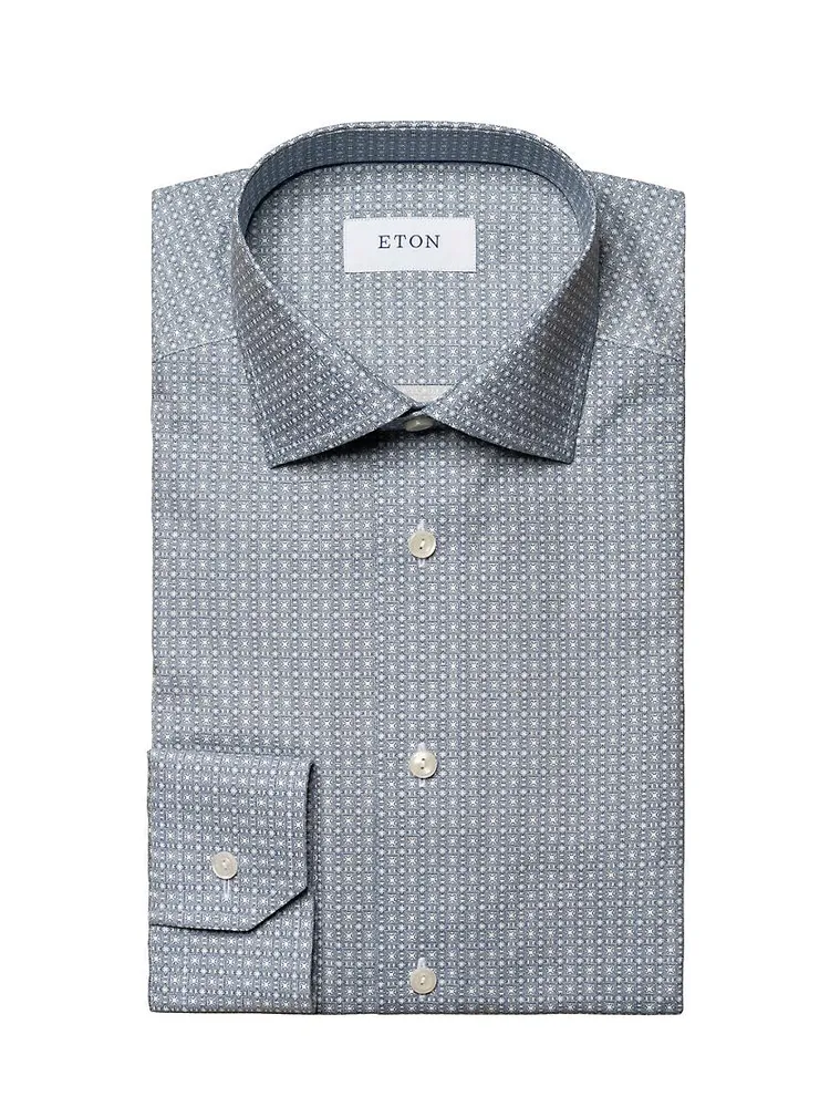 Contemporary-Fit Geometric Dress Shirt