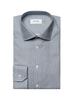 Contemporary-Fit Geometric Dress Shirt