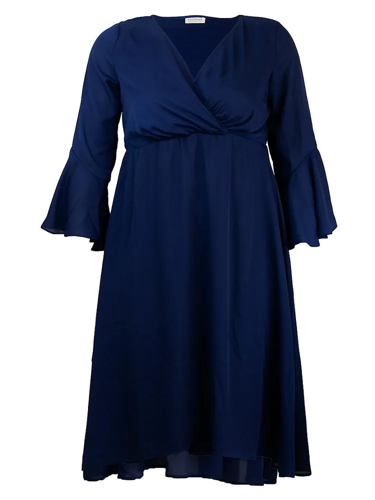 Brighton Bell-Sleeve Midi-Dress