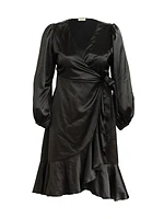 Serena Satin Wrap Dress