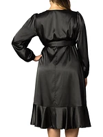 Serena Satin Wrap Dress