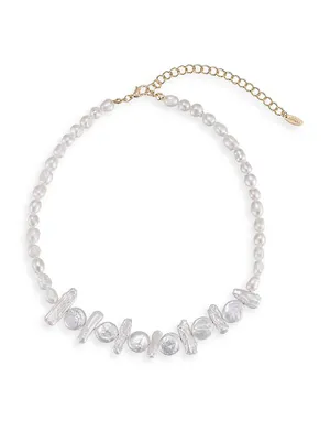 Coastal Views 18K Gold-Plated & Freshwater Pearl Necklace