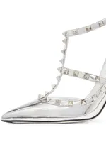 Rockstud Mirror-Effect Pumps With Matching Straps And Studs