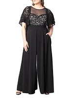 Plus Alluring Sequins Lace Jumpsuit