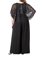 Plus Alluring Sequins Lace Jumpsuit