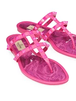 Rockstud Low Thong Sandals in Transparent Polymeric Material