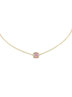 Procida 18K Rose Gold, Diamond & Pink Sapphire Pendant Necklace