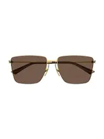 Thin Triangle 51MM Square Sunglasses