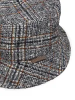 Wool And Alpaca Prince Of Wales Bucket Hat With Shiny Tab