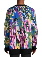 Crazy Flower Wool-Cashmere Oversized Cardigan