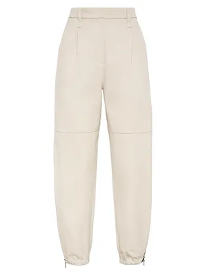 Dyed Couture Denim Utility Track Trousers With Monili