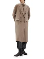 Hand-Crafted Coat Cozy Cashmere Double Cloth With Monili