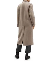 Hand-Crafted Coat Cozy Cashmere Double Cloth With Monili