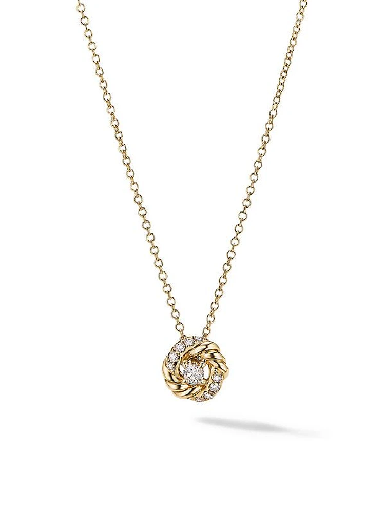 Petite Infinity Pendant Necklace in 18K Yellow Gold with Diamonds