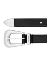 Folk Buckle Belt Smooth Leather