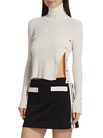 Silk-Blend Asymmetric Buttoned Sweater