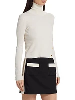 Silk-Blend Asymmetric Buttoned Sweater