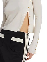 Silk-Blend Asymmetric Buttoned Sweater