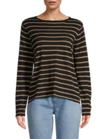 Stripe Cashmere Boatneck Sweater