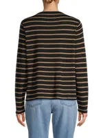 Stripe Cashmere Boatneck Sweater