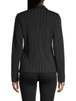 Dashed Stripe Wool-Cotton Blazer