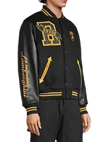 R H U D E x Lamborghini Atten Wool-Leather Varsity Bomber Jacket