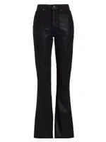High-Rise Coated Boot-Cut Jeans