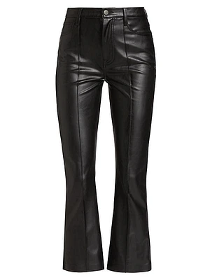 Coated High-Rise Slim Kick Pants