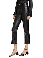 Coated High-Rise Slim Kick Pants