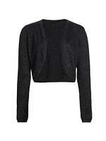 Wool-Blend Metallic Bolero Sweater