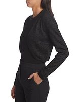 Wool-Blend Metallic Bolero Sweater