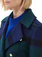 Marlene Plaid Wool-Blend Coat