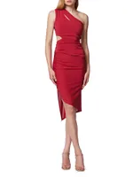 One-Shoulder Cut-Out Midi-Dress