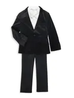 Little Boy's & Velvet Suit Blazer