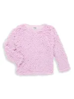 Girl's Metallic Fuzz Sweater