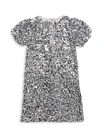 Girl's Sequinned Short-Sleeve Midi-Dress