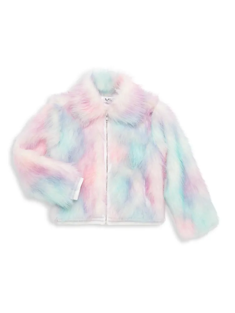 Girl's Tie-Dye Shearling Jacket